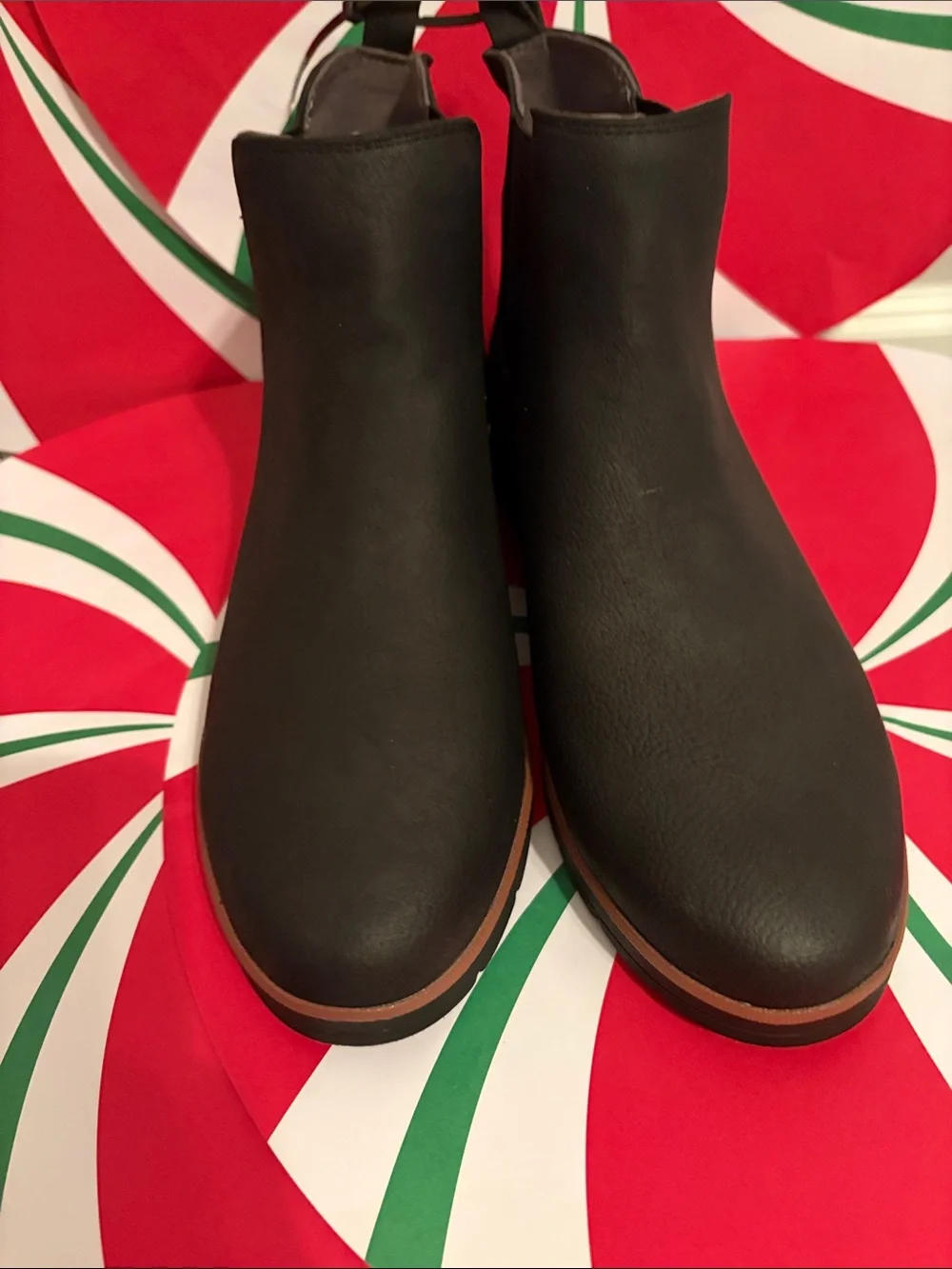 Mens Black Slip-On Ankle Booties